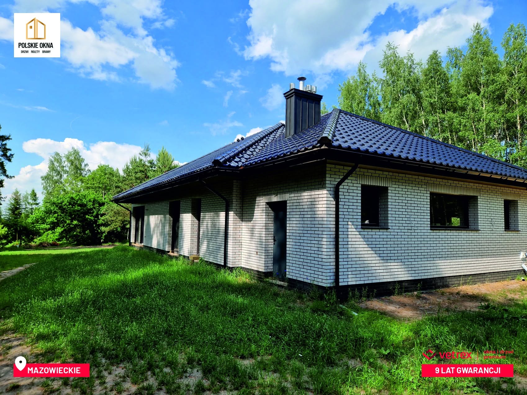 Dom parterowy z oknami VETREX, widok z zewnątrz